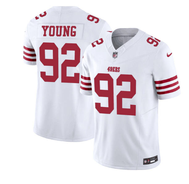 2023 Men NFL San Francisco 49ers #92 Chase Young Nike Vapor F.U.S.E. Limited white Jersey